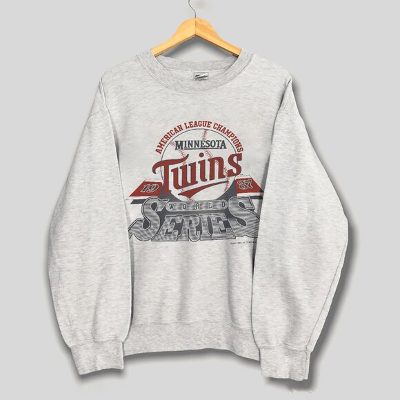 Vintage 1987 Minnesota Twins Baseball World Series Crewneck Sweatshirt, MLB Tee - Picture 1 of 2